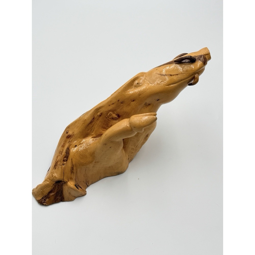 Hand Carved Wood Pig Boar Planter Holder Catchall Bowl Bizarre Folk Art WIERD - Picture 5 of 13